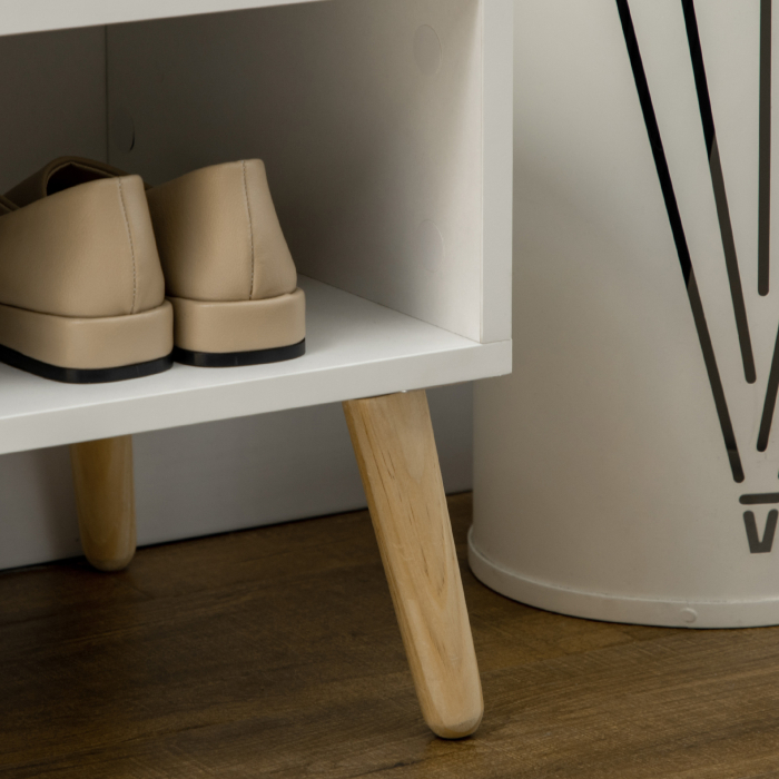  Banca Pantofi - 80×33×49 cm, Alba cu sezut & Spatiu Depozitare [7]