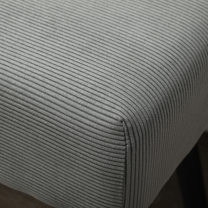  Banca pentru capatul patului matlasata din material textil cu efect catifelat cu nervuri si otel, 100x36x45 cm, gri [8]