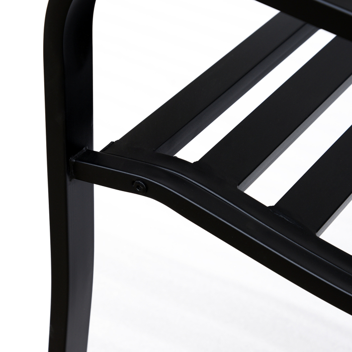  Banca pentru exterior din metal, 127x60x89cm, negru [9]