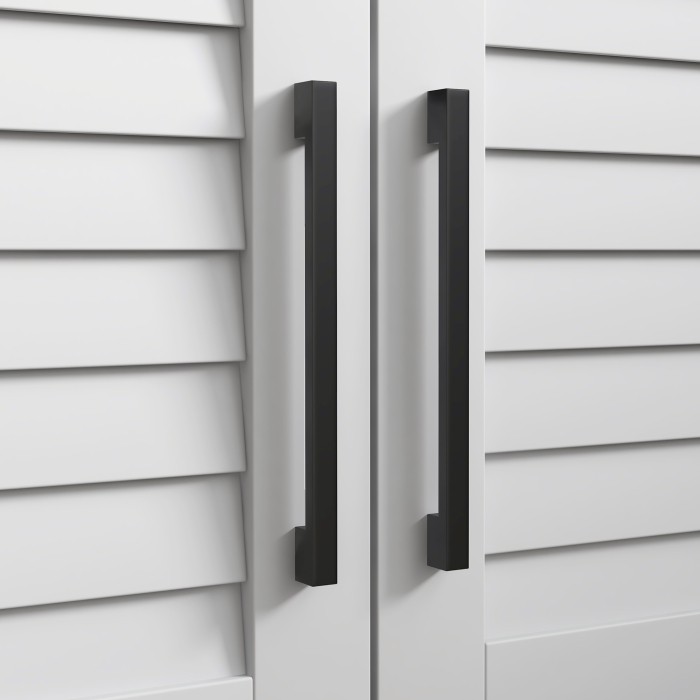  Banca pentru pantofi cu raft interior reglabil pe 3 niveluri, din MDF si material textil cu aspect de in, 90x36x50 cm, alb si gri [8]