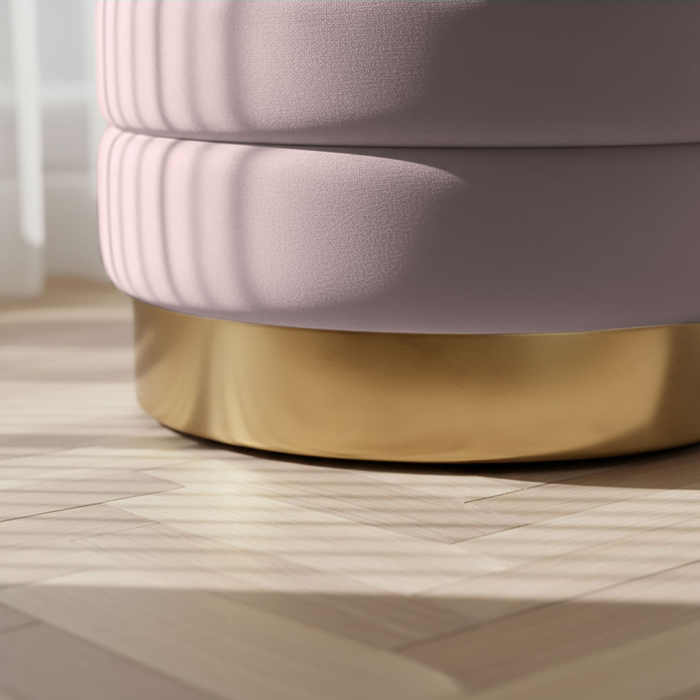 Bancheta tip puf cu depozitare, tapiterie velur, 80x42x42 cm, roz pudrat [3]