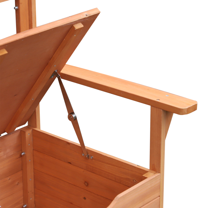  Bancuta de Gradina 2 Locuri cu Compartiment Recipient in Lemn, 112x58x84 cm [8]