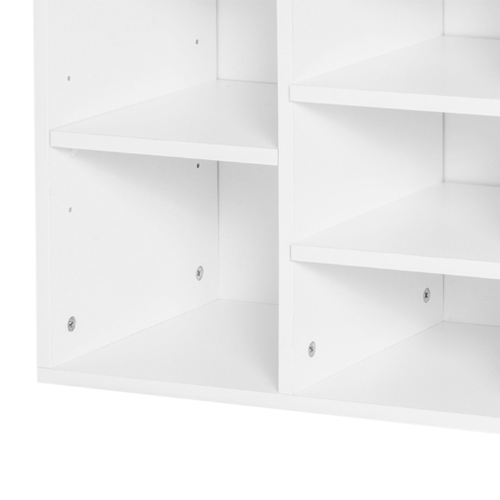  Bancuta Pantofi - 104×30×48 cm, Alb/Gri cu Rafturi Reglabile [7]