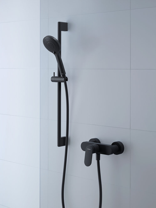 Bara de dus Duravit UV0600003046, dus, montaj pe perete, suport para dus incorporat, universal, negru [3]