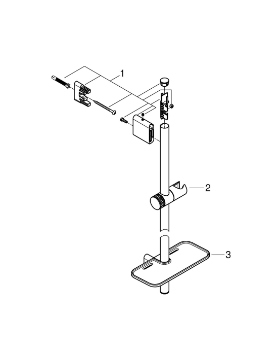 Bara de dus Grohe 26603DL0, SmartActive, aparenta, 900 mm, glisor, etajera, mat, cupru [5]