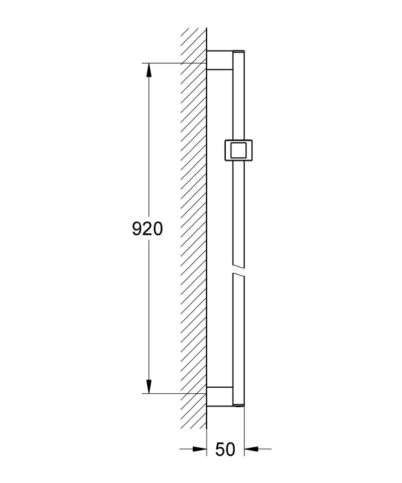 Bara de dus Grohe 27841000, dus Euphoria Cube, montaj pe perete, suport para dus incorporat, universal, crom [3]