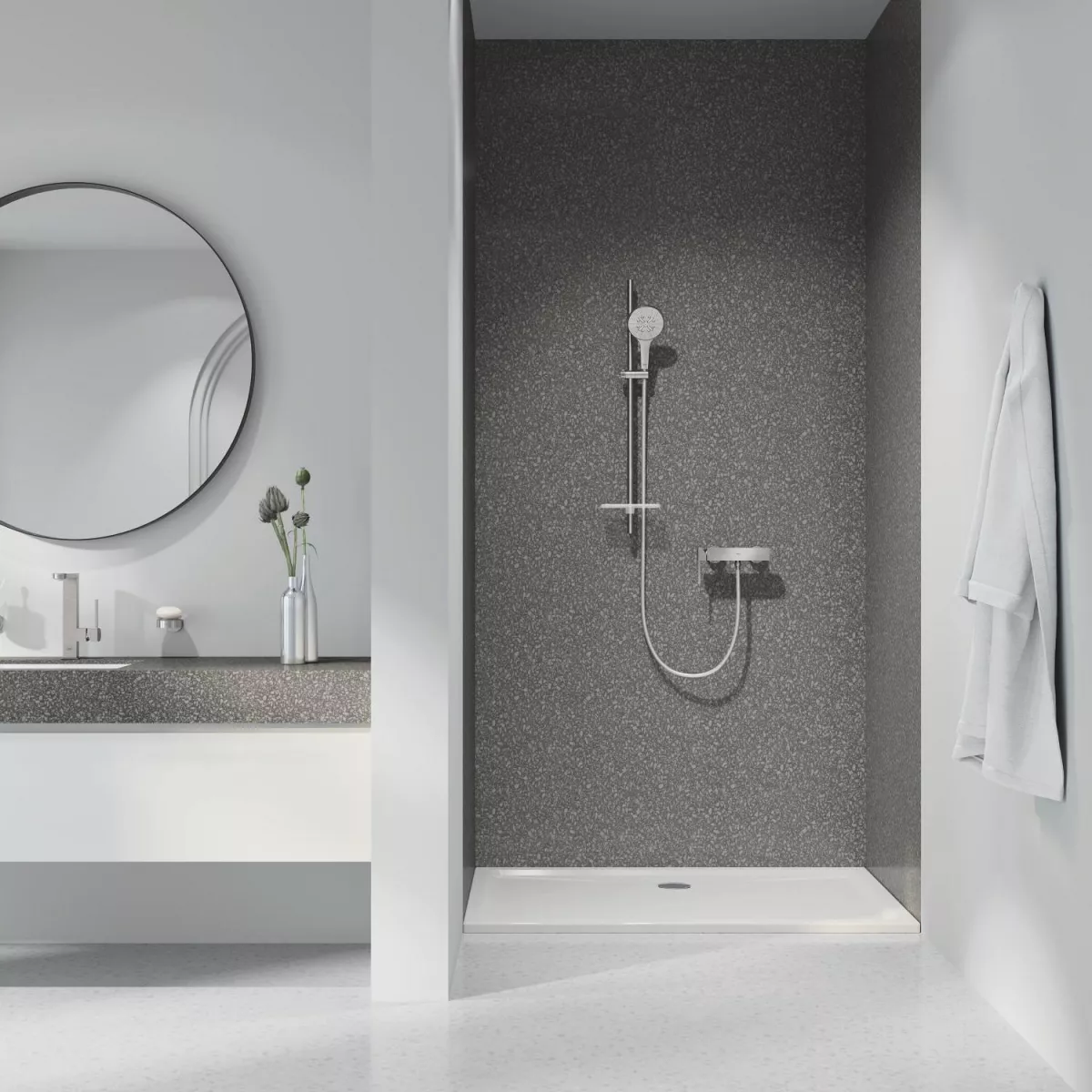 Bara de dus Grohe SmartActive, 900 mm, etajera, mat, otel satinat, 26603DC0 [3]