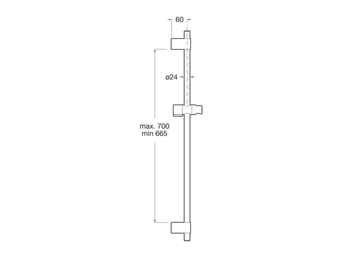 Bara de dus Roca A5B0405NM0, dus Sensum, montaj pe perete, suport para dus incorporat, universal, negru [2]