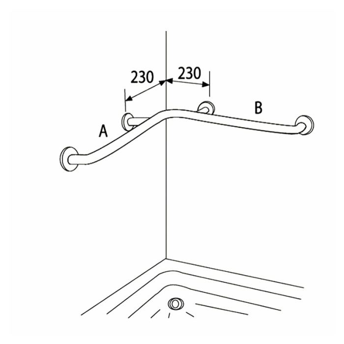 Bara de siguranta pe colt, Thermomat, 67 x 67 cm, alb [2]