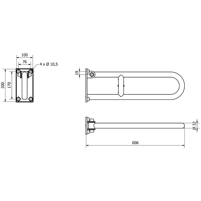 Bara de siguranta rabatabila, Thermomat, 60 cm, alb [2]