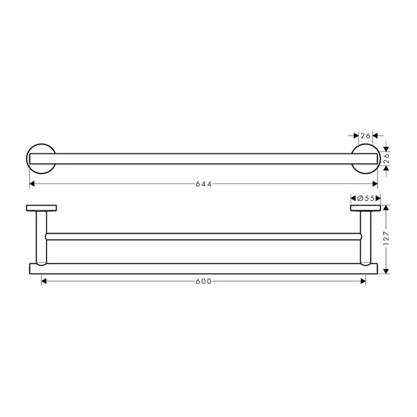 Bara dubla portprosop crom Hansgrohe Logis Universal 644 mm [2]