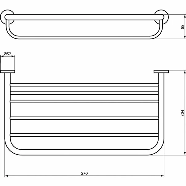 Bara dubla portprosop crom Ideal Standard IOM 60 cm [2]