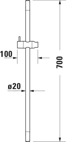 Bara dus Duravit UV0600003010, 700 mm, 70 mm, universal, suport dus reglabil, pe perete, metal, abs, Crom [5]