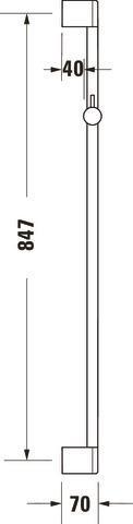 Bara dus Duravit UV0600004004, 700 mm, 70 mm, universal, suport dus reglabil, pe perete, metal, abs, Bronz [2]