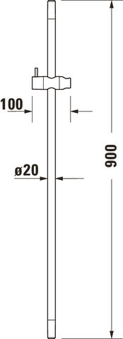 Bara dus Duravit UV0600004004, 700 mm, 70 mm, universal, suport dus reglabil, pe perete, metal, abs, Bronz [3]
