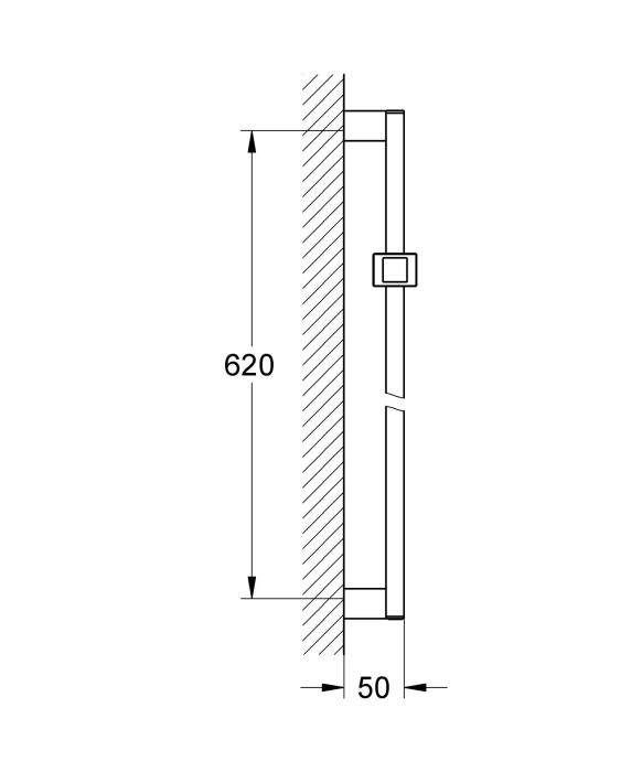 Bara dus Grohe 27892000, 620 mm, 73 mm, universal, suport dus reglabil, pe perete, plastic, metal, Crom [4]