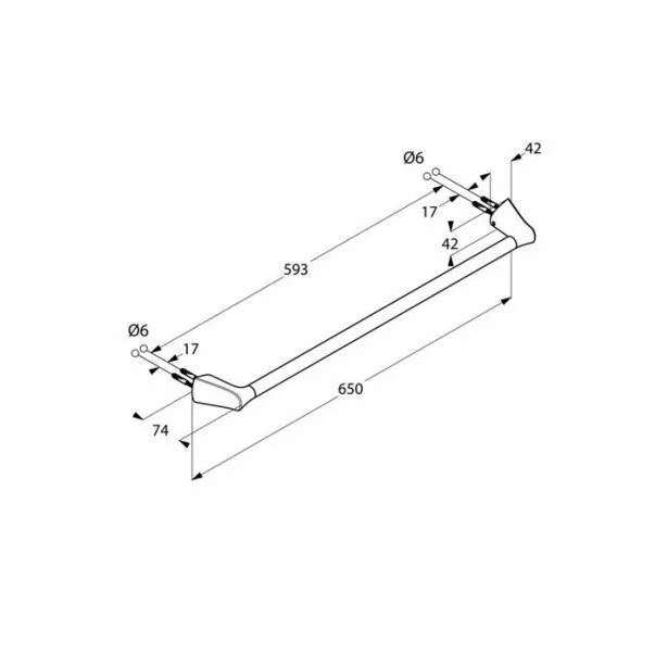 Bara portprosop crom Kludi Amba 65 cm [2]
