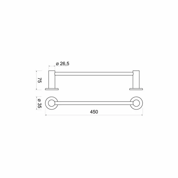 Bara portprosop Ferro Smile crom 450 mm [2]