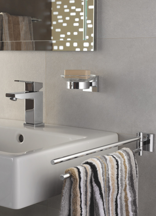 Bara prosop dubla Grohe 40976000, 438 mm, 69 mm, 2 orificii instalare, 2 rafturi, pivotanta, pe perete, Crom [4]
