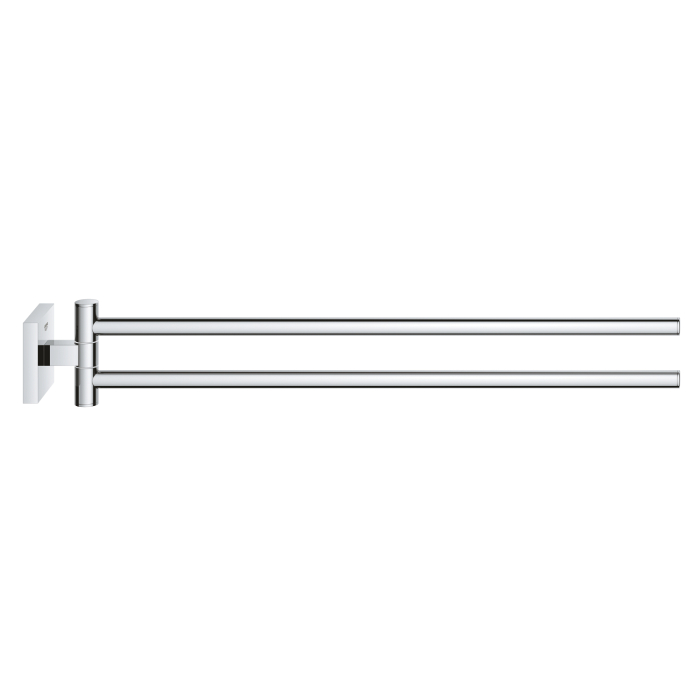 Bara prosop dubla Grohe 40976000, 438 mm, 69 mm, 2 orificii instalare, 2 rafturi, pivotanta, pe perete, Crom [2]