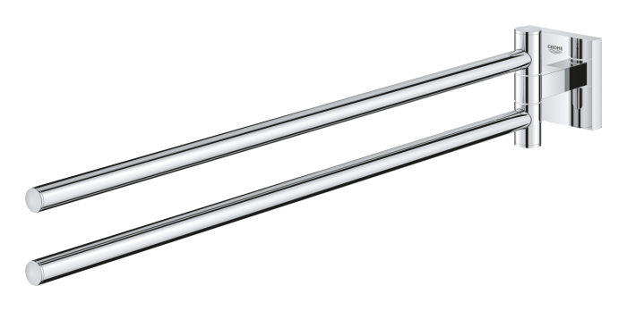 Bara prosop dubla Grohe 40976000, 438 mm, 69 mm, 2 orificii instalare, 2 rafturi, pivotanta, pe perete, Crom [3]