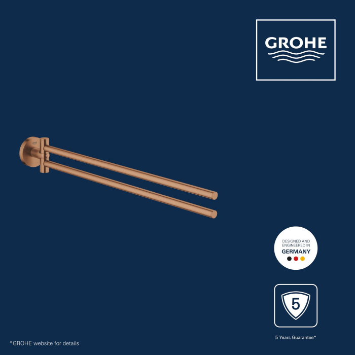 Bara prosop dubla Grohe 41183DL0, Start, aparenta, 440 mm, pivotanat, metal, mat, cupru [6]