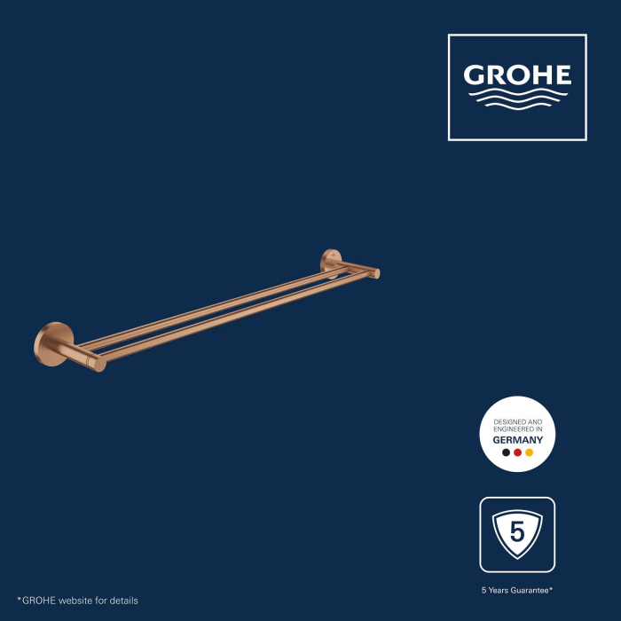 Bara prosop dubla Grohe 41203DL0, Start, 600 mm, meta, mat, cupru [6]