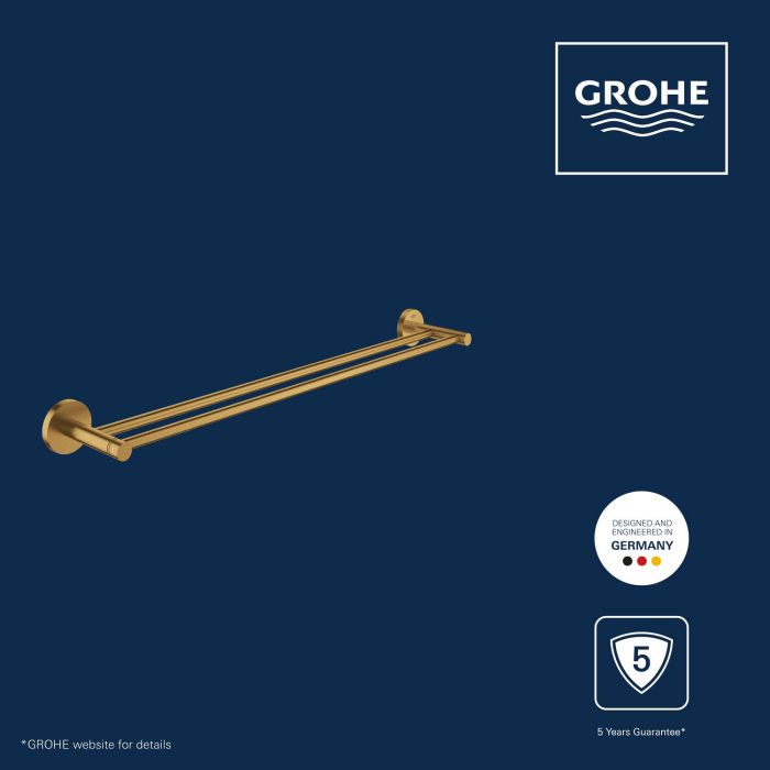 Bara prosop dubla Grohe 41203GN0, Start, 600 mm, meta, mat, auriu [7]