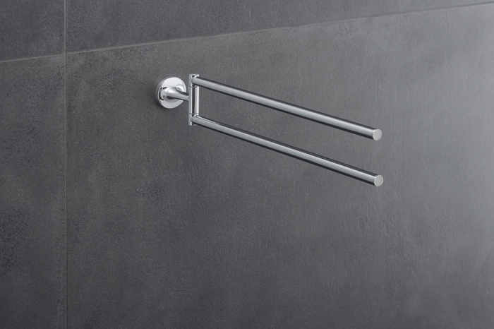 Bara prosop Duravit 0099411000, Starck T, tip instalare pe perete, numar orificii instalare 2, numar rafturi 2, crom [5]