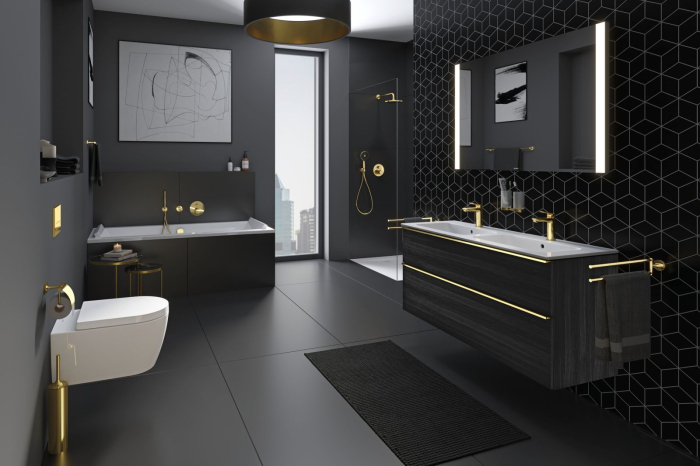 Bara prosop Duravit 0099413400, Starck T, tip instalare pe perete, numar orificii instalare 2, auriu [4]