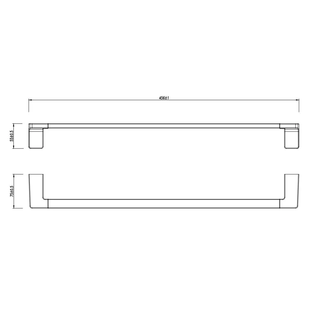 Bara prosop Fdesign Piazza, 450 mm, pe perete, metal, mat, negru, FD6-PZA-03-22 [2]