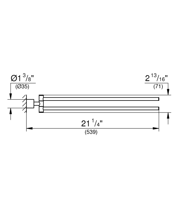 Bara prosop Grohe 40308AL3, Atrio, 489 mm, pe perete, pivotant, metal, mat, grafit [2]