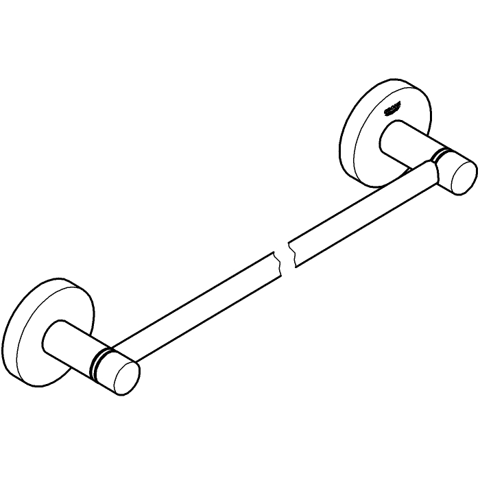 Bara prosop Grohe 40688A01, Essentials, 504 mm, pe perete, metal, lucios, grafit [3]