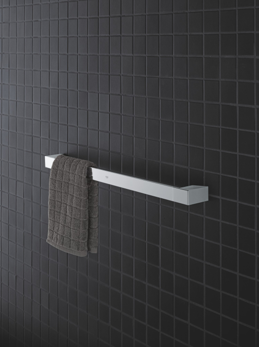Bara prosop Grohe 40807000, 600 mm, 60 mm, 2 orificii instalare, 1 rafturi, pe perete, metal, elemente fixare, Crom [2]