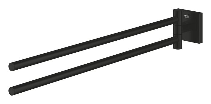 Bara prosop Grohe 409762430, 438 mm, 69 mm, 2 orificii instalare, 2 rafturi, pe perete, metal, Negru [2]