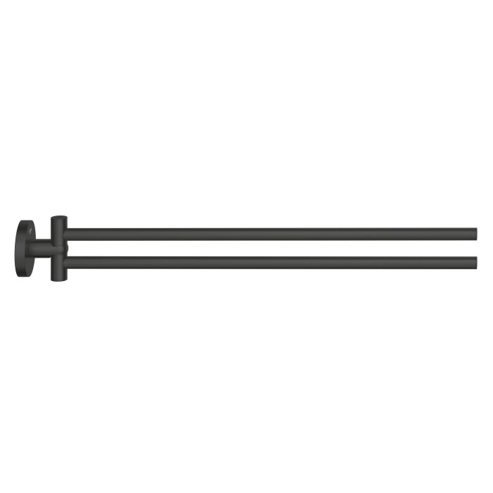 Bara prosop Grohe 411832430, 439 mm, 61 mm, 2 orificii instalare, 2 rafturi, pivotanta, pe perete, Negru [3]