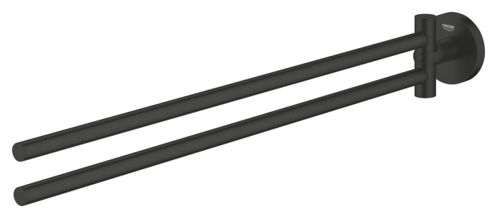 Bara prosop Grohe 411832430, 439 mm, 61 mm, 2 orificii instalare, 2 rafturi, pivotanta, pe perete, Negru [2]