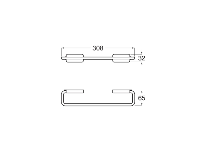 Bara prosop Roca A817723C00, Sonata, tip instalare pe perete, numar orificii instalare 2, elemente fixare ascunse, crom [2]