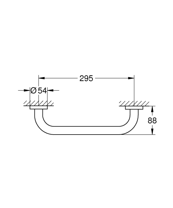 Bara sustinere Grohe 411892430, 350 mm, 88 mm, 2 orificii instalare, pe perete, metal, elemente fixare ascunse, Negru [4]