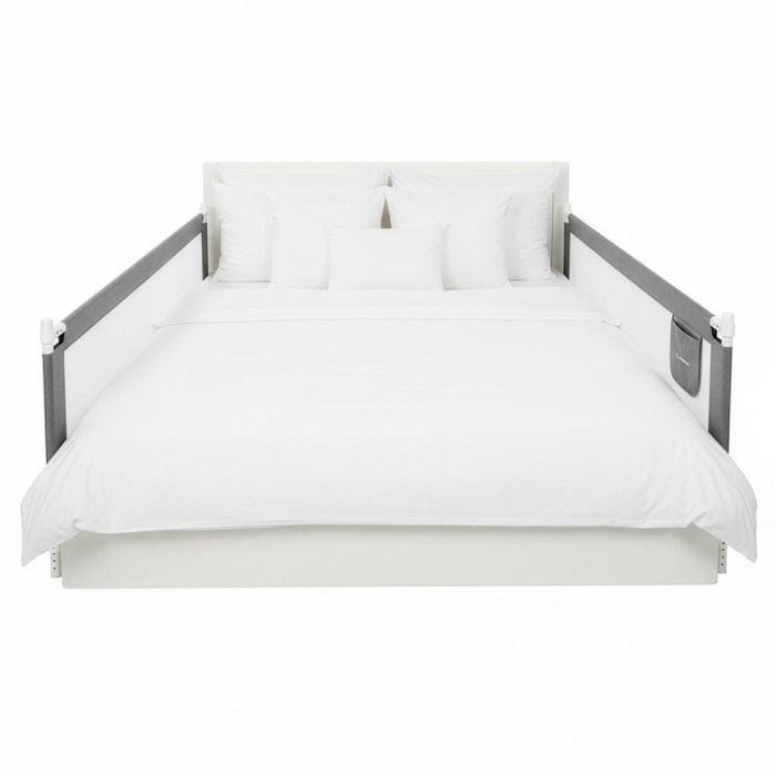 Bariera siguranta pat copii reglabila inaltime 75-95 cm, 158 cm latime, plasa respirabila, gri [19]