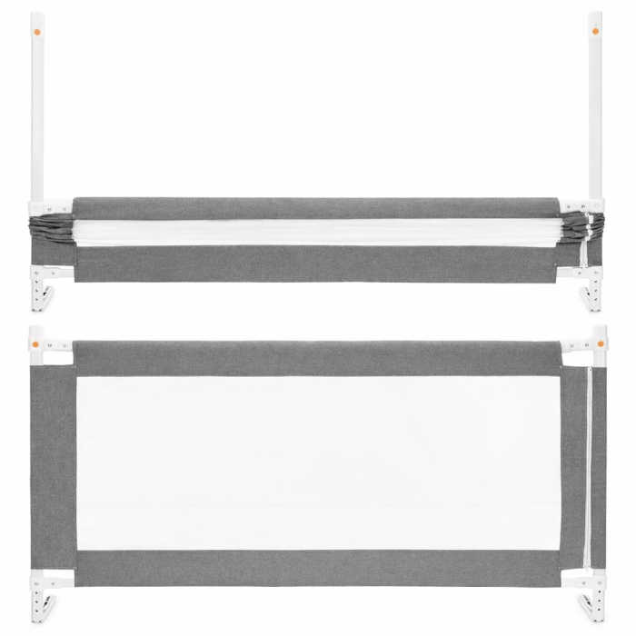 Bariera siguranta pat copii reglabila inaltime 75-95 cm, 158 cm latime, plasa respirabila, gri [9]