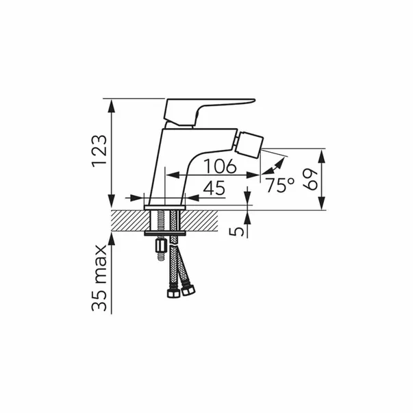 Baterie bideu Ferro Vitto Verdeline negru mat monocomanda [2]