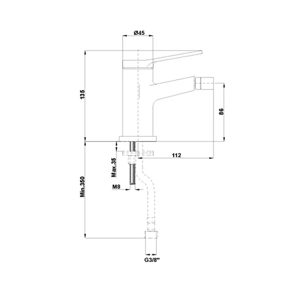 Baterie bideu Gala Gadea monocomanda crom lucios [2]