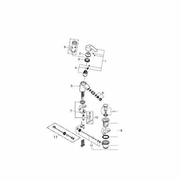 Baterie bideu Grohe Eurosmart New crom lucios [2]