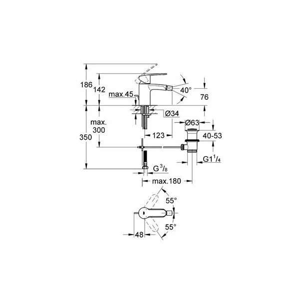 Baterie bideu Grohe Eurostyle Cosmopolitan crom lucios [2]