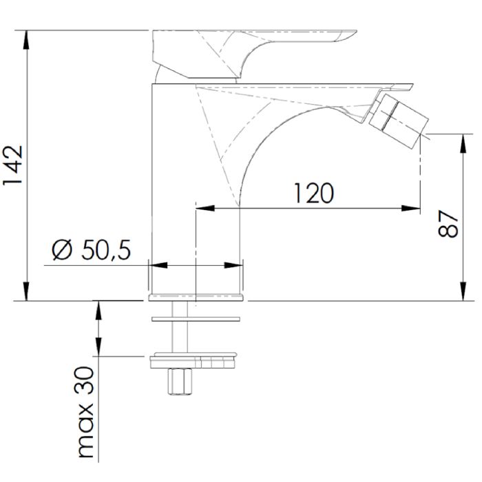 Baterie bideu Remer Rubinetterie Infinity I21, monocomanda, cartus ceramic, aerator, alama sanitara [3]