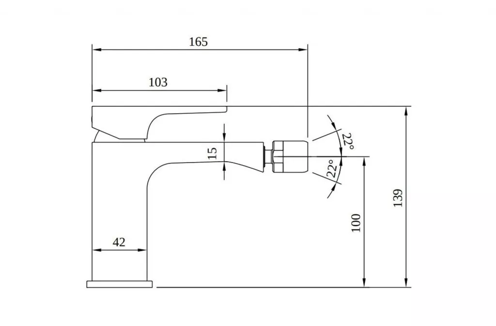 Baterie bideu Villeroy and Boch Architectura, S, 139 mm, ventil, mat, negru, TVB125001000K5 [9]