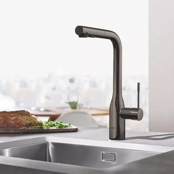 Baterie bucatarie cu dus extractabil Grohe Minta 2 tipuri de jet antracit periat Hard Graphite [2]