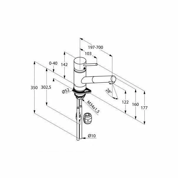 Baterie bucatarie cu dus extractabil Kludi Scope XL [2]