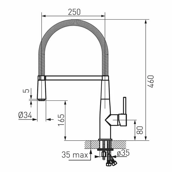 Baterie bucatarie cu dus extractibil crom Ferro Sonata [2]